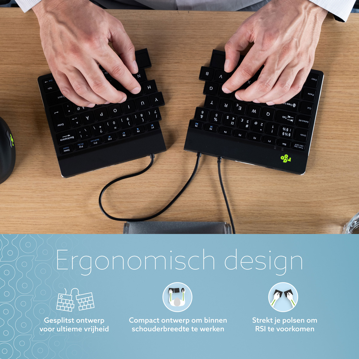R-Go Split Break (zwart, bedraad, AZERTY – FR)
