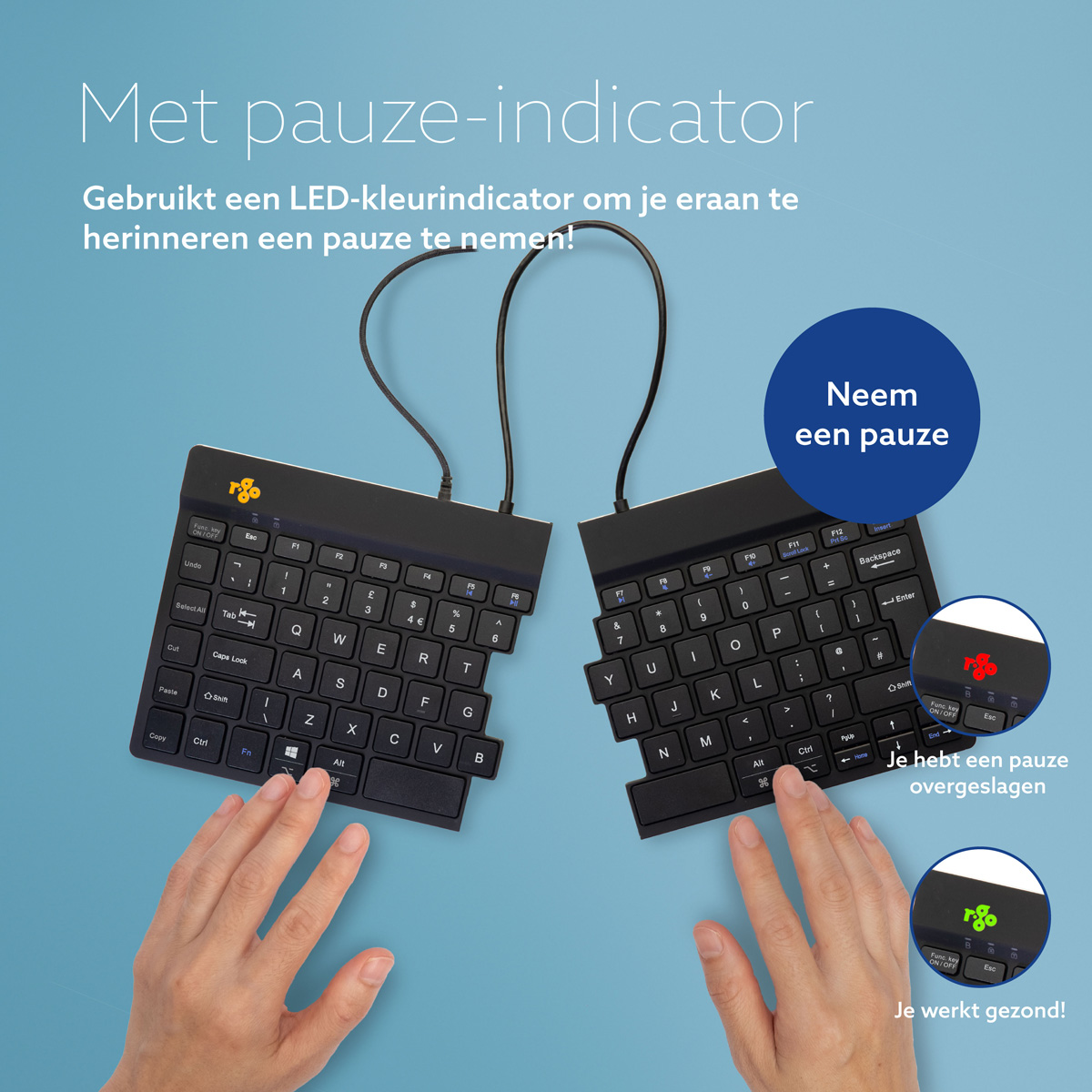 R-Go Split Break (zwart, bedraad, QWERTY – UK)